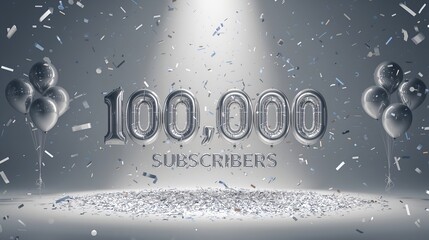 celebrating a milestone with 100,000 subscribers, perfect for social media or promotional material