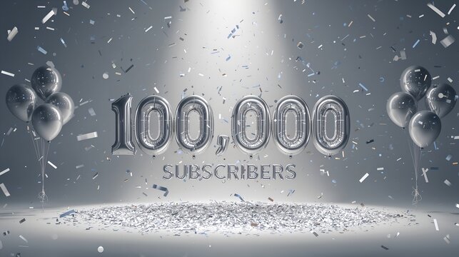 celebrating a milestone with 100,000 subscribers, perfect for social media or promotional material