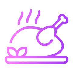 roast chicken gradient icon