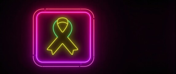 Neon ribbon square full color neon design background