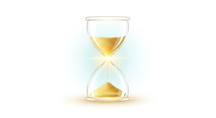 Futuristic Hourglass Vector with Glowing Sand for New Year Countdown