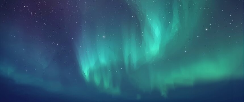 Aurora gradient ribbon polygon triangle full color aurora design background