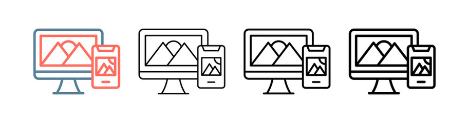 Responsive Design Icon Collection Set Different Style