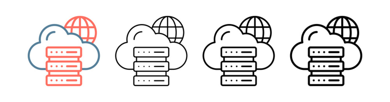 Web Hosting Icon Collection Set Different Style
