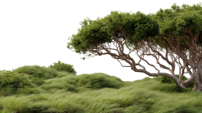 landscape with green grass hills and trees with sky isolated on white or transparent png panorama, panoramic, vale, view, landscape, grass, green