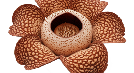 Exotic Rafflesia Flower with Unique Textured Petals and Central Hole.