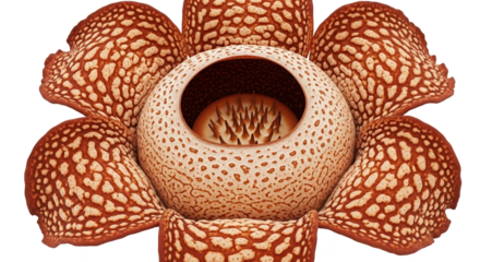 Giant Rafflesia Flower with Unique Texture and Spiked Center.