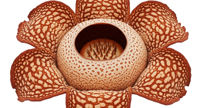 Giant Rafflesia Flower with Unique Texture and Spiked Center.