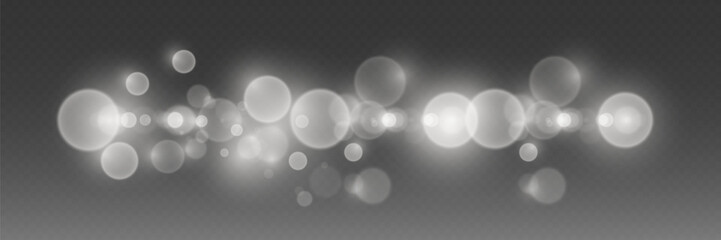 The effect of white bokeh and sparkles of light.