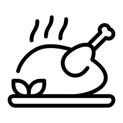 roast chicken line icon