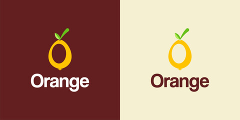 Minimalist Orange Logo with Fruit Slice Icon