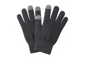 Dark grey warm touchscreen winter gloves with special fingertip fabric allowing smartphone and tablet use