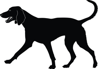 Black dog silhouette vector illustration pet animal canine domestic art eps