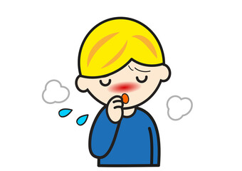 咳をする白人の男の子