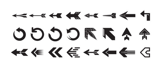 Stylized Arrow Icon Pack, Modern Blue Directional Vectors for UI, Navigation & Digital Interfaces