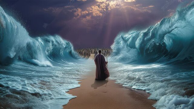 Moses parts red sea, Book of Exodus