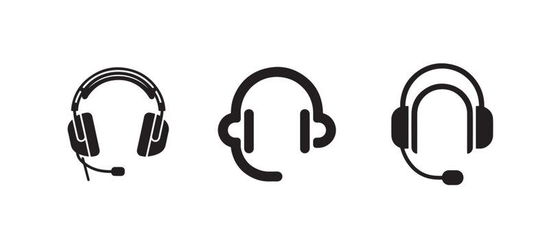 Audio Headset Icon Pack, Sleek Headphone, Earphone & Sound Device Vector Collection
