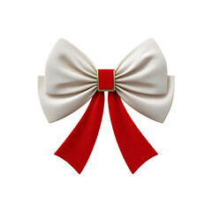 red white bow on transparent background PNG