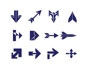 Modern Arrow Symbol Collection, Minimal Directional Icons for Navigation & UI Design, vector illustration eps 10.