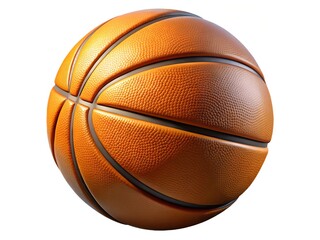 A realistic textured basketball isolated on a white background for sports and athletic concepts