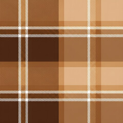 Warm Terracotta Plaid Pattern - Seamless Brown and White Textile Design