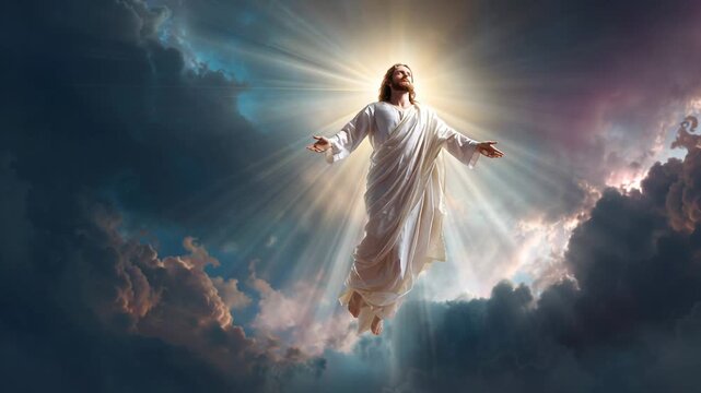 Jesus the lord praying on the Heaven