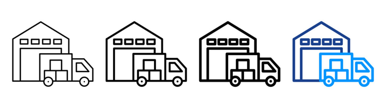 Loading Dock Icon Different Style Outline Collection Set