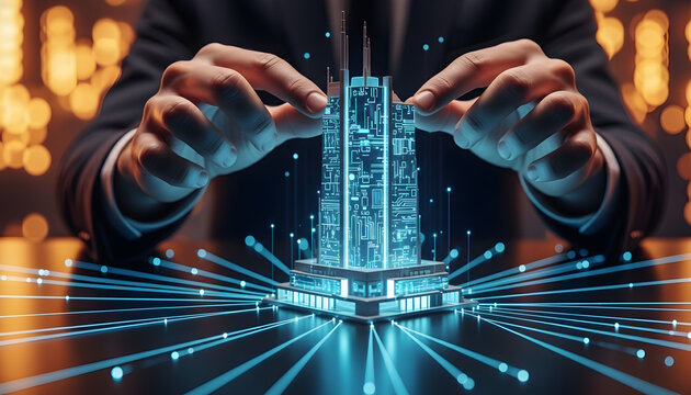 Arsitektur Digital Futuristik Koneksi Teknologi Dan Inovasi Bisnis