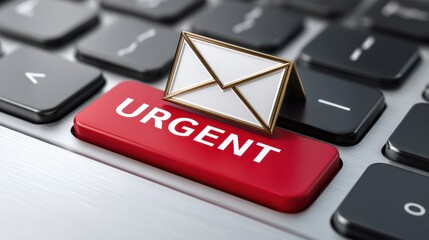 A close-up of a keyboard with a red "URGENT" button and an envelope icon, highlighting the importance of urgent communication.