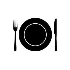 Elegant place setting with fork, plate, and knife for restaurant or dining design