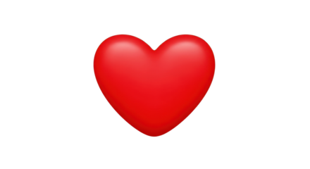 Red heart emoji for social media isolated PNG with Transparent Background