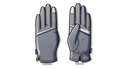 Fototapeta premium Pair of Gray Winter Gloves with Touchscreen Fingers Vector isolated PNG with Transparent Background
