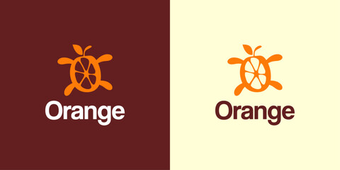 Minimalist Orange Logo with Fruit Slice Icon