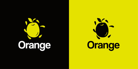 Minimalist Orange Logo with Fruit Slice Icon