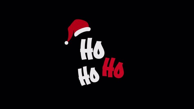 santa HoHoHo text christmas animation video 4K with Alpha Channel