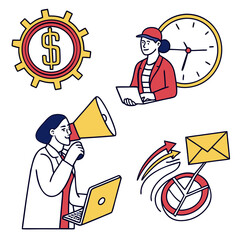 set of business icons