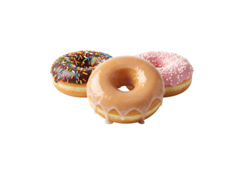 donuts separated against a white background
