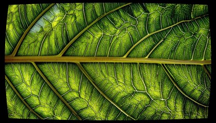 A detailed macro view of a green leaf's vascular system, showcasing its complex network of veins and the translucent quality of the leaf tissue.