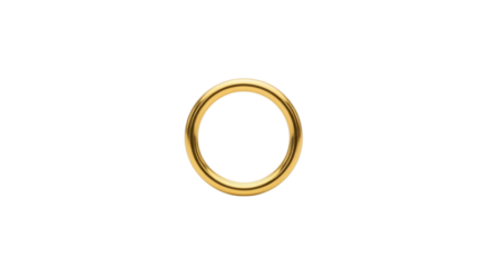 Simple gold ring jewelry isolated PNG with Transparent Background