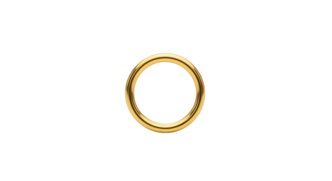 Simple gold ring jewelry isolated PNG with Transparent Background