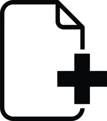 Obraz premium Add new file document icon vector illustration create file symbol design eps silhouette