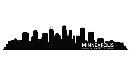 Minneapolis skyline silhouette with city name © AFAZ