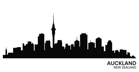 Naklejka premium Silhouette of the auckland new zealand skyline