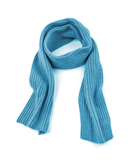 Blue scarf on a white background.