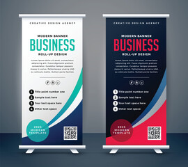 abstract roll up display standee banner in dark and light shade
