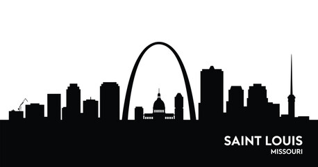 Fototapeta premium Saint louis skyline silhouette with gateway arch