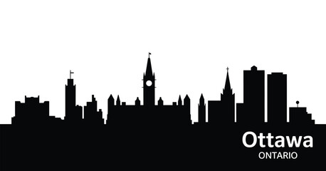 Obraz premium Ottawa ontario skyline silhouette canada capital city landmark
