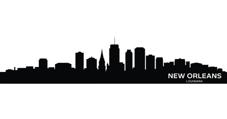 Obraz premium New orleans skyline silhouette against white background