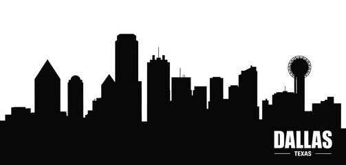 Dallas texas skyline silhouette at night © AFAZ