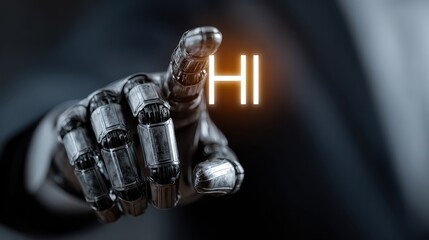 Person selects a robot from a group of people, demonstrating artificial intelligence or automation impacting human resources or the workforce